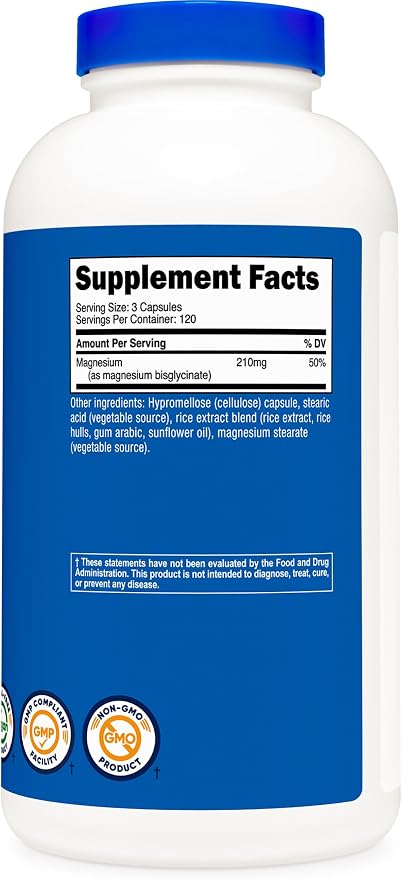 Nutricost Magnesium Glycinate Capsules (210mg) 360 Capsules