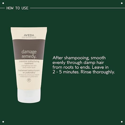 AVEDA Damage Remedy Intensive Restructuring Treatment | Deep Repair Treatment for Damaged Hair | Strengthens Damaged Hair | With Quinoa Protein | 98% Naturally Derived*, 5 Fl Oz