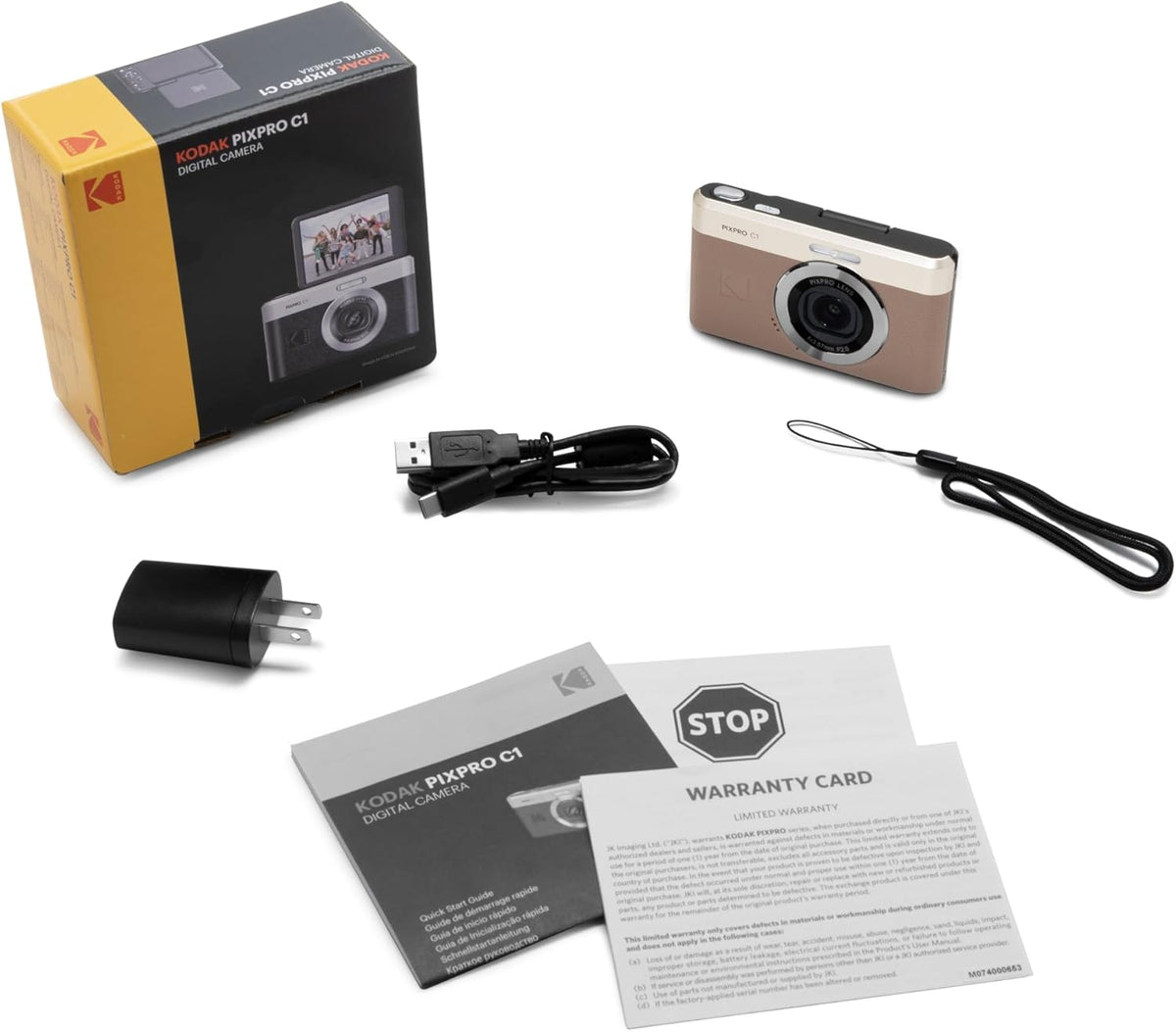Kodak PIXPRO C1 Digital Camera, 13MP Compact Point & Shoot (Brown)