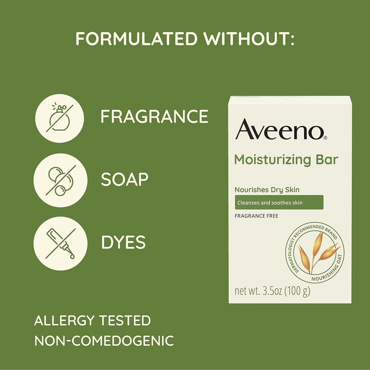 Aveeno Bar Dry Size 3.5 Ounce Aveeno Moisturizing Bar For Dry Skin (Pack of 3)