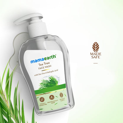 MAMAEARTH Tea Tree Face Wash with Tea Tree & Neem 8.45 Fl Oz (250ml)