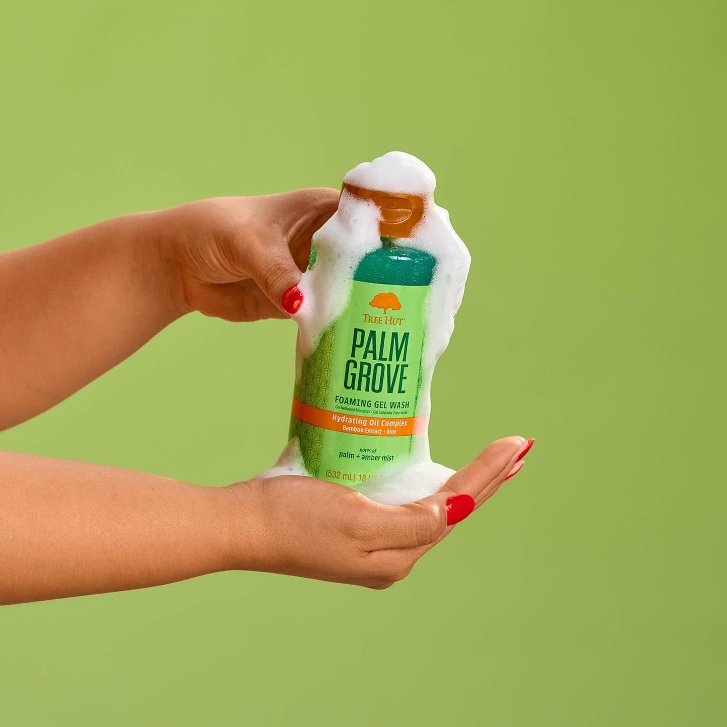 Tree Hut Palm Grove Body Wash, Hydrating & Moisturizing Shower Gel with Shea Butter & Essential Oils, Soft Smooth Glowing Skin, Gentle Cleanser For All Skin Types, Self Care Gifts for Women, 18 Fl Oz