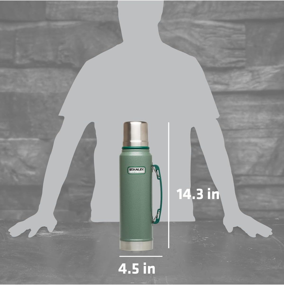 Stanley Heritage Classic Vacuum Bottle with Handle 1.1 qt | Wide Mouth with Leakproof Cup Lid | Keep Drinks Hot or Cold for Travel | Insulated Stainless Steel Thermos | BPA-Free | (Pack of 3)