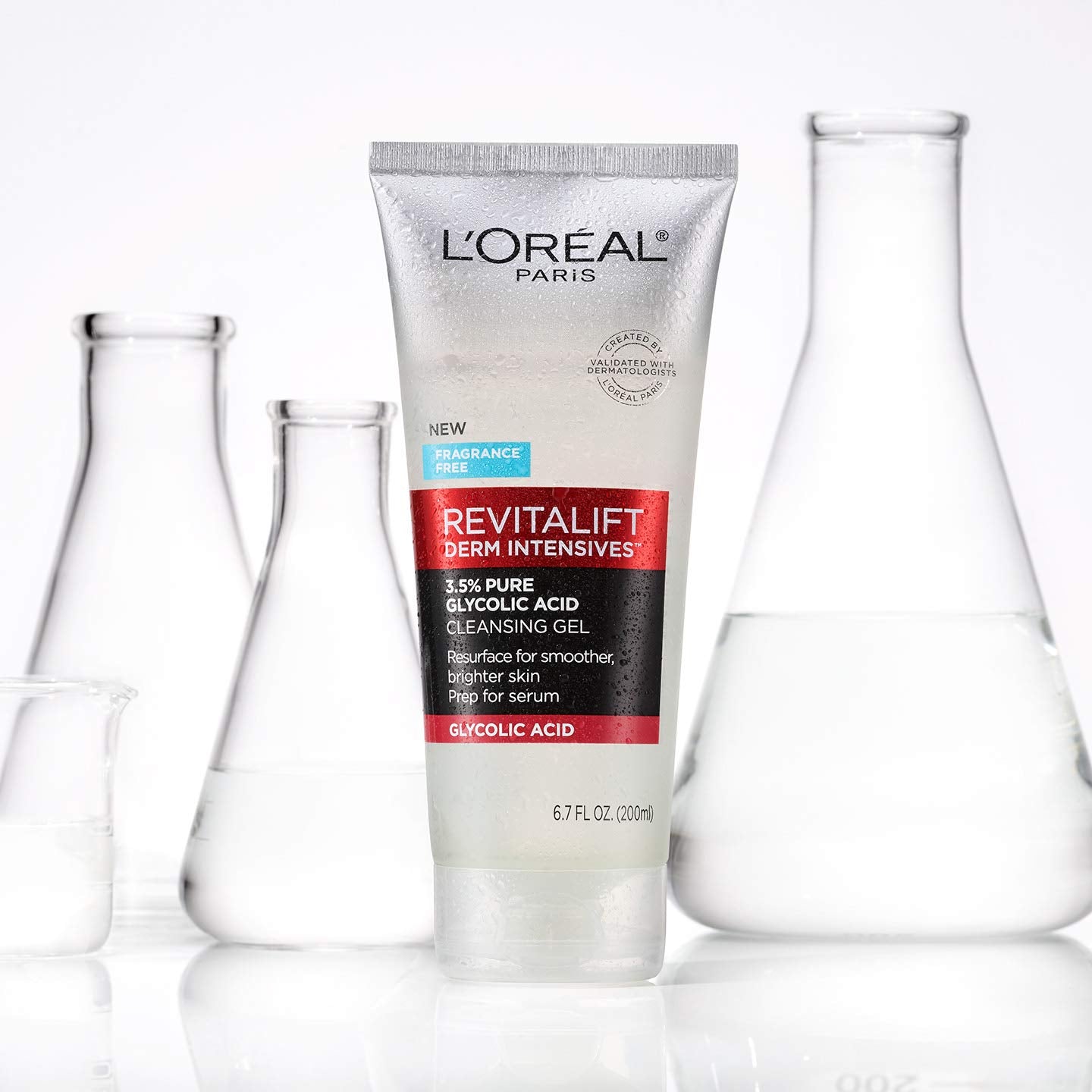 L'Oreal Paris Revitalift 3.5% Pure Glycolic Acid Brightening Cleansing Gel wth Salicylic Acid 6.7 fl oz,(Pack of 2)