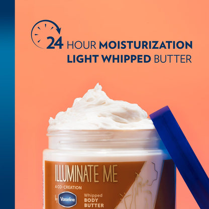 Vaseline Cocoa Shimmer Jelly Stick, Travel-Friendly + Illuminate Me Whipped Body Butter, Moisturizers for Extremely Dry Skin