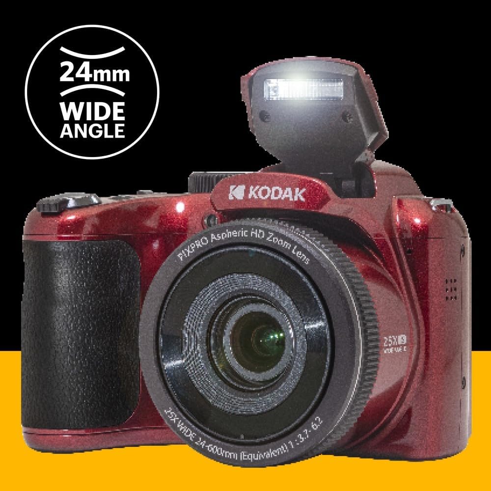 Kodak PIXPRO AZ255-RD 16MP Camera 25X Optical Zoom 24mm Wide Angle Lens