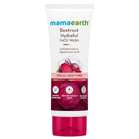 MAMAEARTH Beetroot Face Wash | 3.38 fl oz (100ml)