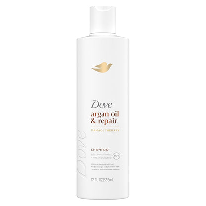 Dove Shampoo Argan Oil & Repair for Fine Hair with Bio-Protein Care Technology and Argan Oil Blend 12 Fl Oz
