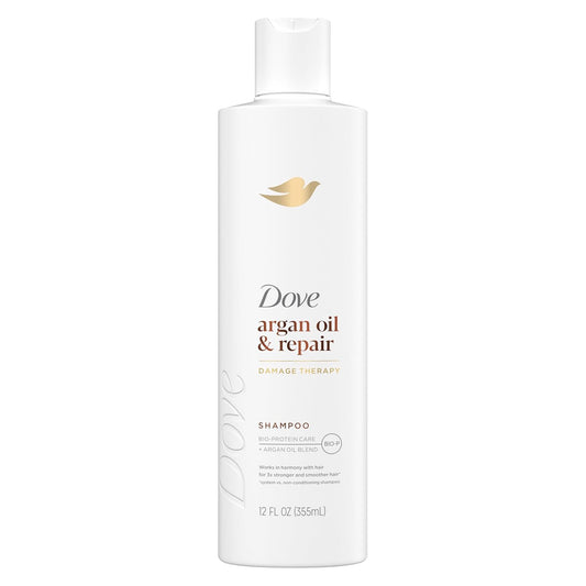 Dove Shampoo Argan Oil & Repair for Fine Hair with Bio-Protein Care Technology and Argan Oil Blend 12 Fl Oz