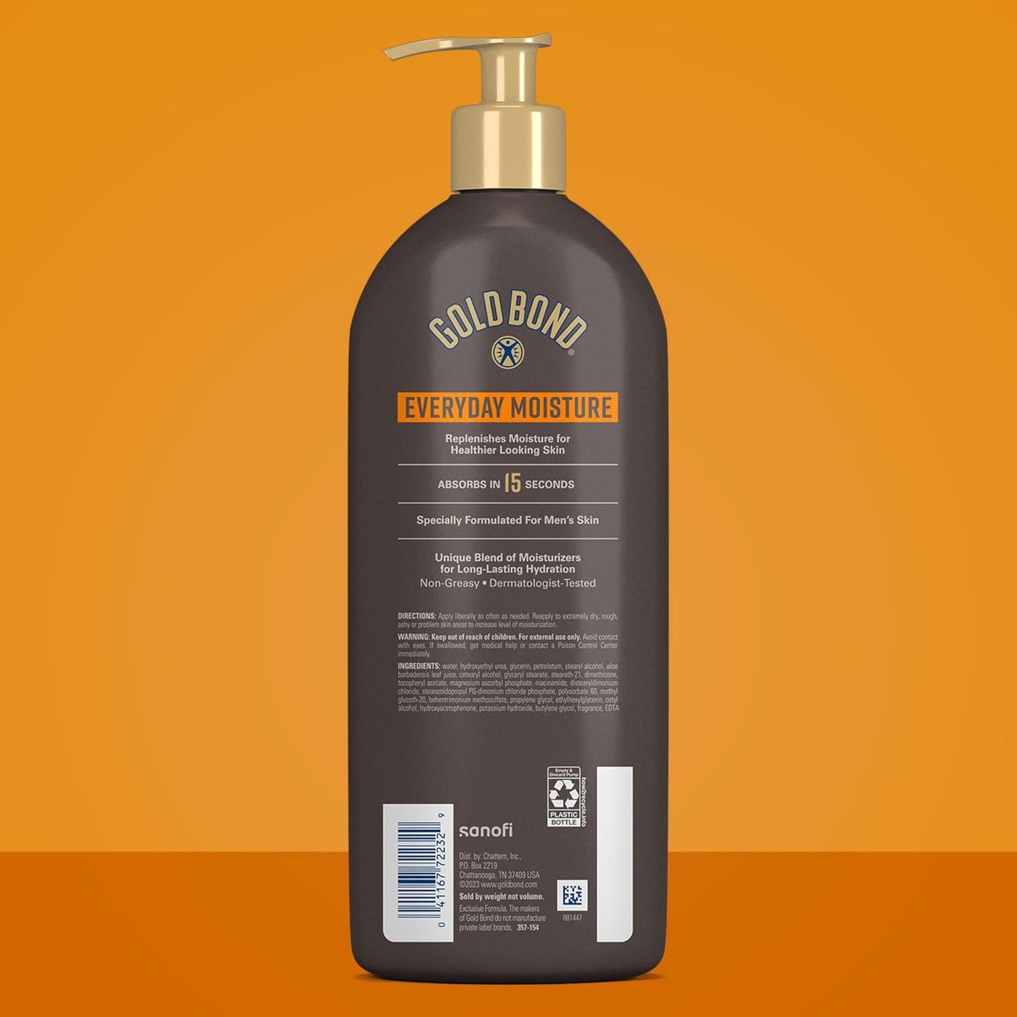 Gold Bond Men's Essentials Daily Body & Hand Lotion for Men, 24 oz | Everyday moisture with Vitamin C, hydrating lotion formulated for men's dry skin, value size, 24hr hydration