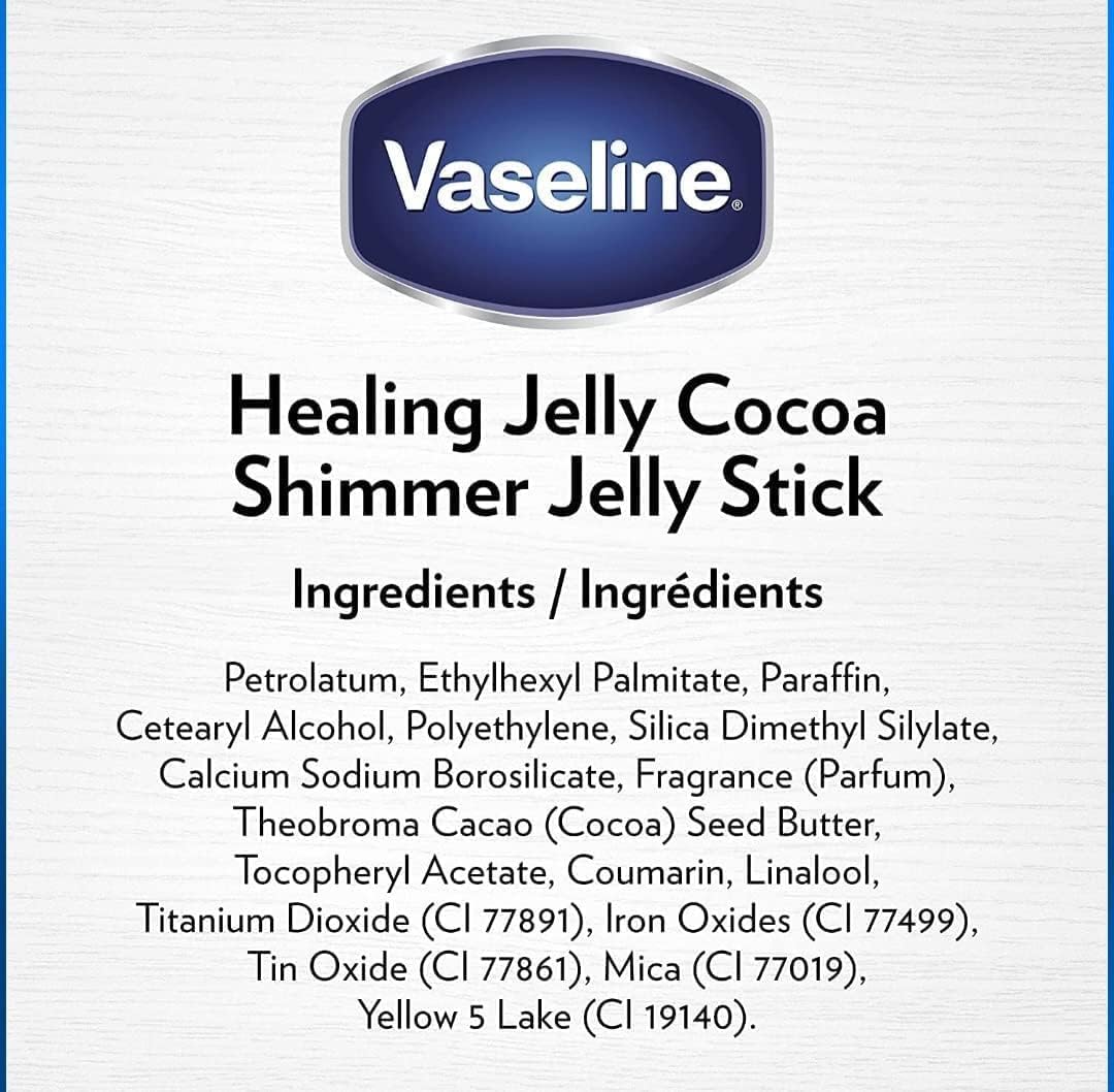 Vaseline Cocoa Shimmer Jelly Stick Highlighter & Luminizer Cocoa Butter Body Shimmer Stick, Lotion, Travel Size, for Glowing Skin, 1.4 Oz Ea (Pack of 6)