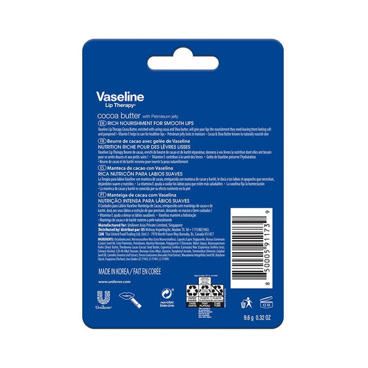 Vaseline Lip Therapy Cocoa Butter Packs 2 Count (Pack of 2)