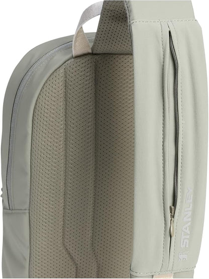 STANLEY Vitalize Crossbody Bag | Hydration Sling with Zippered Drinkware Compartment | Adjustable Strap | Multiple Storage Pockets | Durable Recycled Fabric | Sage Grey