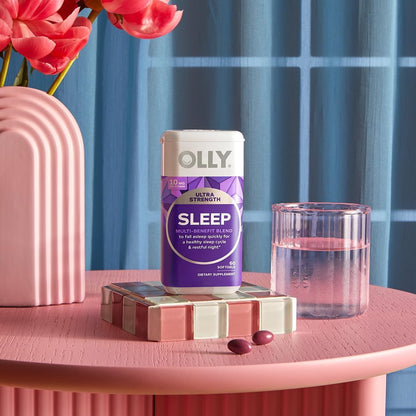 OLLY Ultra Strength Sleep Softgels, 10mg Melatonin, L-Theanine, Chamomile, Magnesium, Lemon Balm, Supports Deep Restful Sleep, Nighttime Sleep Aid, Non Habit-Forming - 60 Count (Pack of 2)