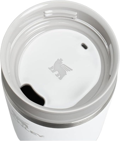 STANLEY Cafe To Go Travel Mug 16 oz | Leakproof Two-Part Drink Through Lid | Tumbler Cup for Coffee, Tea and Drinks | Insulated Stainless Steel Coffee Mug | BPA-Free | Frost