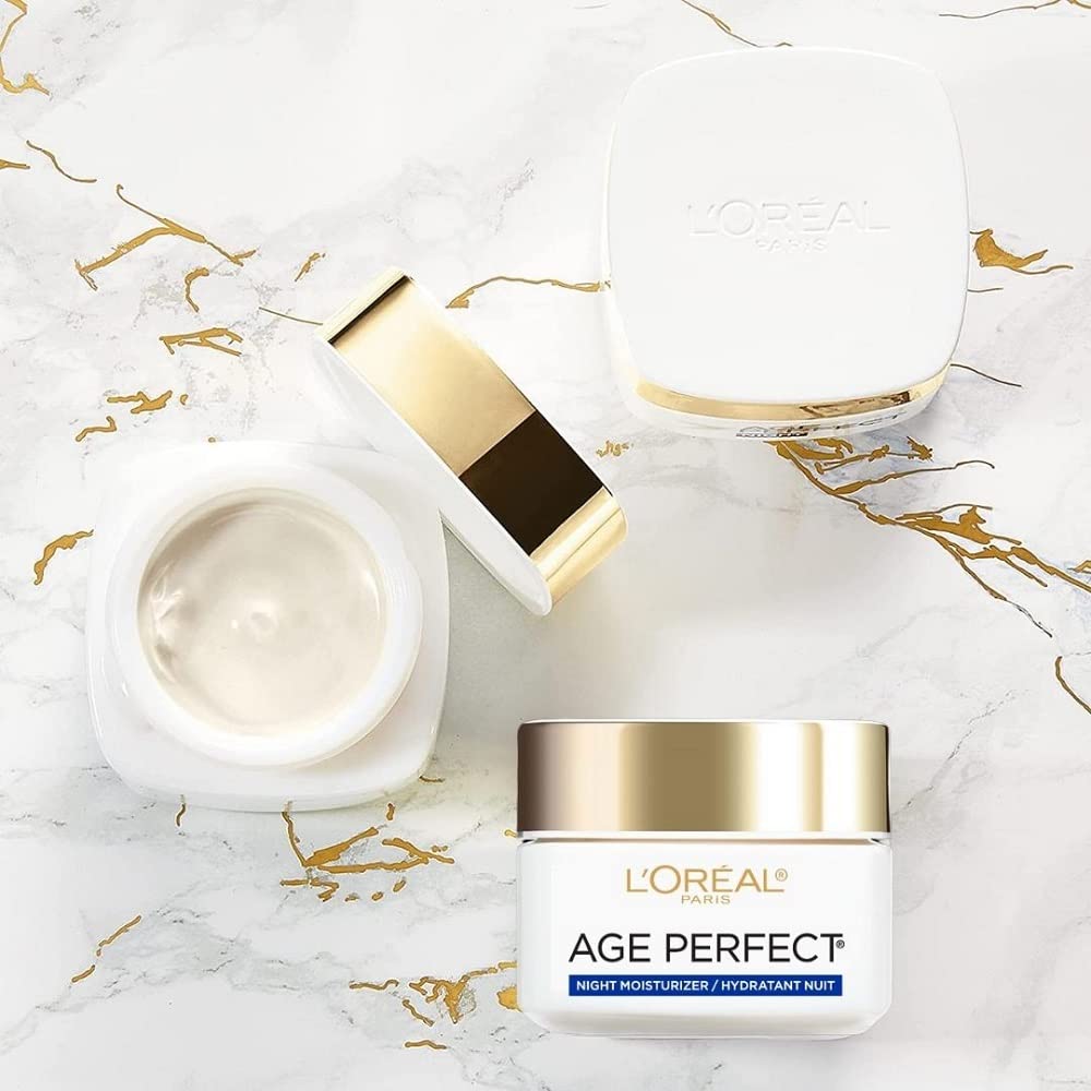 L'Oreal Paris Skin Care Age Perfect Night Cream, Anti-Aging Face Moisturizer With Soy Seed Proteins, 2.5 Oz