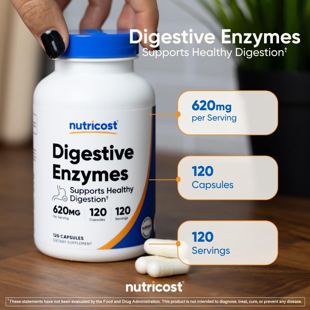 Nutricost Digestive Enzymes (620mg) 120 Capsules