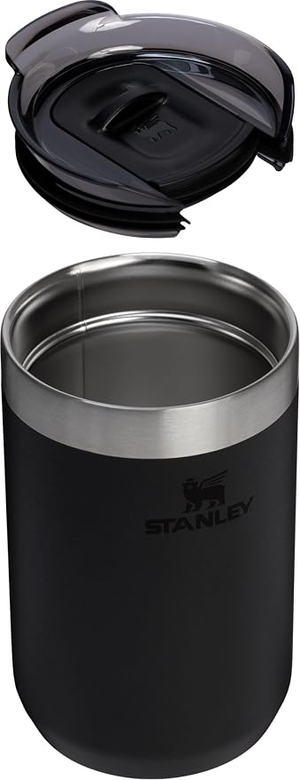 STANLEY Everyday Camp Cup 12 oz | Drink Through Lid | Cup for Coffee, Tea and Drinks | Insulated Stainless Steel | BPA-Free | Black 2.0