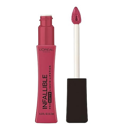 L’Oréal Paris Infallible Pro Matte Liquid Lipstick, Long-Lasting Intense Matte Color, Up to 16HR Wear, highly pigmented, full coverage liquid lipstick, Raspberry Rosé, 0.21 fl. oz.