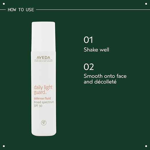 Aveda Daily Light Guard Defense Fluid Broad Spectrum SPF 30 | Mineral Face Sunscreen | UVA/UVB Protection, 1 Fl Oz