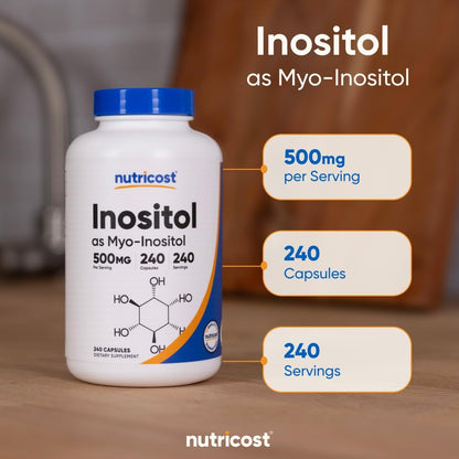 Nutricost Inositol Capsules 500mg, 240 Capsules, (Myo-Inositol), GMO-Free