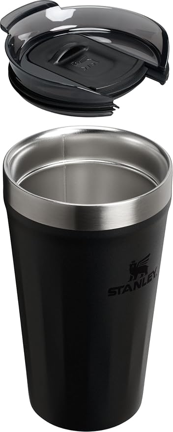 STANLEY Everyday Tumbler 16 oz | Press Fit Drink Through Lid | Beverage, Coffee, and Cocktail Cup | Insulated Stainless Steel Wine Glass | BPA-Free | Black 2.0