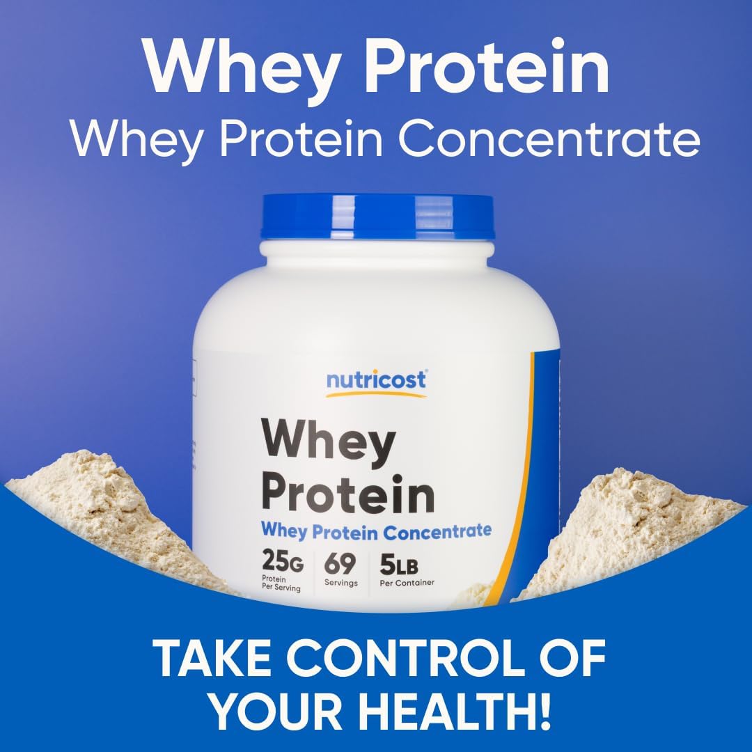 Nutricost Whey Protein Concentrate Powder (Unflavored) 5 LB