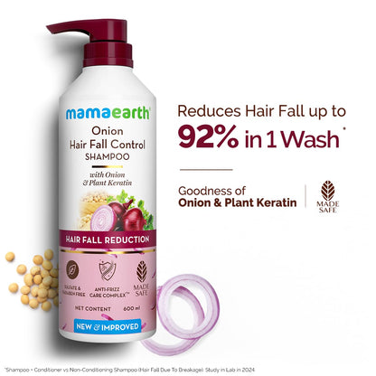 MAMAEARTH Onion Shampoo with Onion & Plant Keratin 20.29 Fl Oz (600ml)