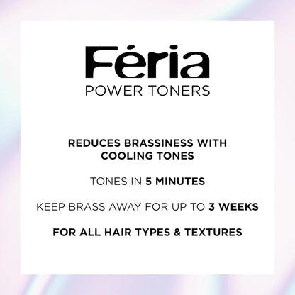 L’Oreal Paris Feria Toner, Long Lasting Anti-Brass Hair Toner for Brunettes, Vegan and Ammonia-Free Hair Care Formula, Iced Brunette, 1 Kit