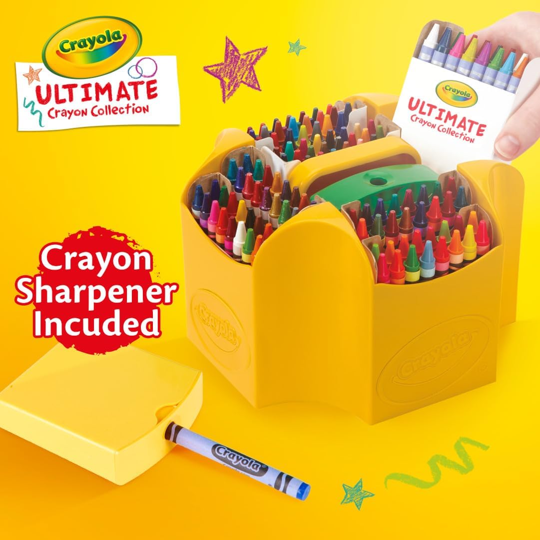 Crayola Ultimate Crayon Box Collection (152ct), Cute School Supplies for Kids, Bulk Crayons Caddy, Kindergarten & Elementary Classroom Must Haves, Ages 3+