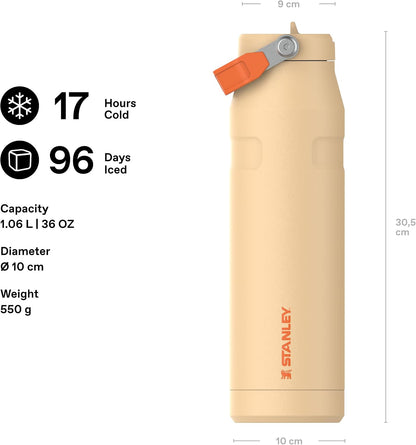 Stanley 1913 Flip Straw Sports Water Bottle 1.06L - Orange Sherbet