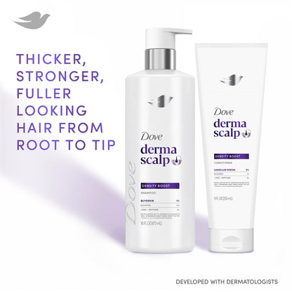 Dove Derma Scalp Thickening Shampoo and Conditioner – Density Boost with Niacinamide, Glycerin, Zinc & Peptides