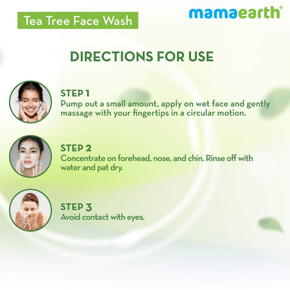 MAMAEARTH Tea Tree Face Wash with Tea Tree & Neem 8.45 Fl Oz (250ml)