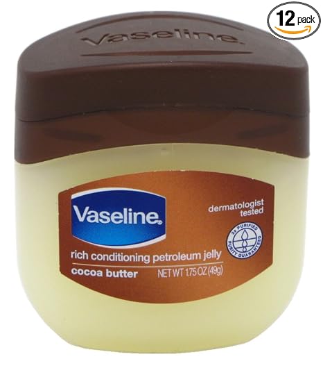 Vaseline Cocoa Butter Travel-Size 12-Pack – Rich Moisturizing Ointment, 1.75 Oz Ea