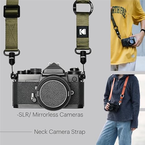 KODAK Multi-Purpose Camera Strap (QD Snaplock (Silver) 1 Pair) - Lighweight, Durable, QD system, Aluminium Alloy, Universal Compatibility, SLR Cameras, Compact Cameras