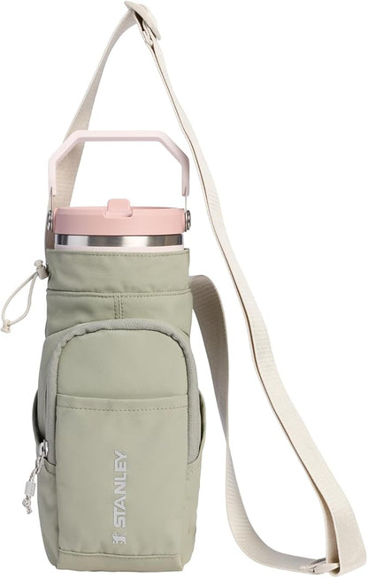 STANLEY Vitalize Carry-All Bag | Bottle Holder with Drawstring Cinch | Adjustable Shoulder Strap | Zippered Valuables Pocket | Durable Recycled Fabric | Sage Grey