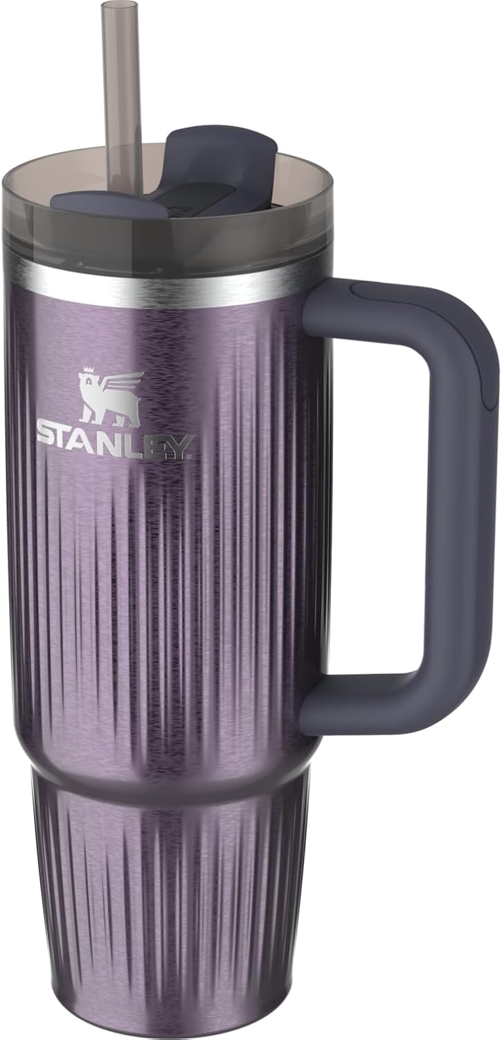 STANLEY Quencher H2.0 Tumbler with Handle and Straw 30 oz | Flowstate 3-Position Lid | Cup Holder Compatible for Travel | Insulated Stainless Steel Cup | BPA-Free | Fluted Wisteria Shine
