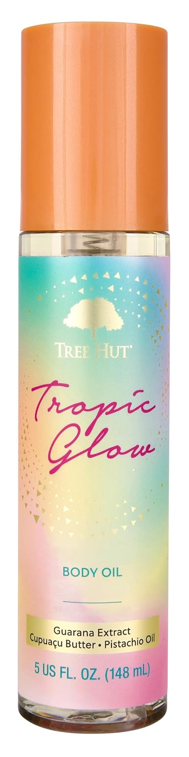 Tree Hut Tropic Glow Body Oil, Hydrating Oil with Cupuacu Butter, Made with Guarana & Pistachio for Glowing Skin, 5 fl oz