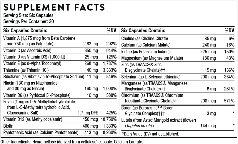 THORNE - Active Aging Multivitamin Bundle - Tailored Nutrition for Men & Women 50+ - 30 Servings