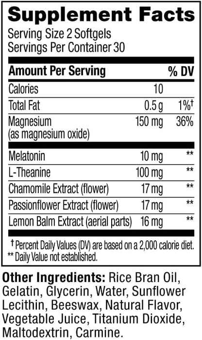 OLLY Ultra Strength Sleep Softgels, 10mg Melatonin, L-Theanine, Chamomile, Magnesium, Lemon Balm, Supports Deep Restful Sleep, Nighttime Sleep Aid, Non Habit-Forming - 60 Count (Pack of 2)