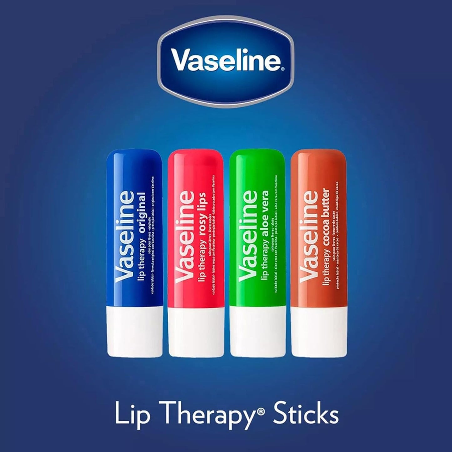 Vaseline Lip Therapy Advanced Healing Lip Balm Tube 12-Pack – White Petroleum Lip Protectant, 0.25 Oz Ea