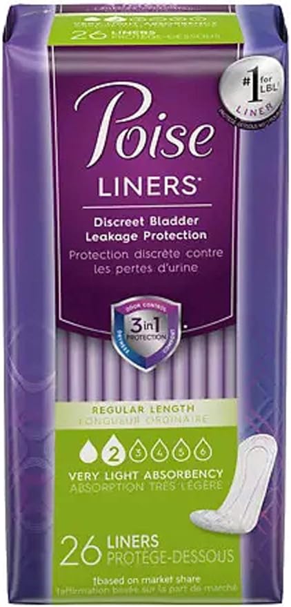 Poise Pantiliners, 26 Count