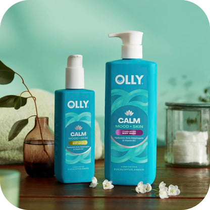 OLLY Vitamins Mini Body Serum & Body Wash Mixed Pack 4 Count Hydrates & Repairs Skin Barrier, TSA Approved