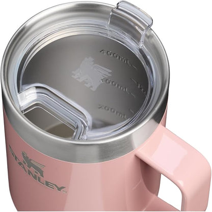 STANLEY The Everyday Suburban Mug | 16 oz | Drink Through Lid | Cup for Coffee, Tea and Drinks | Insulated Stainless Steel Coffee Mug | BPA-Free | Peach Rose Gloss