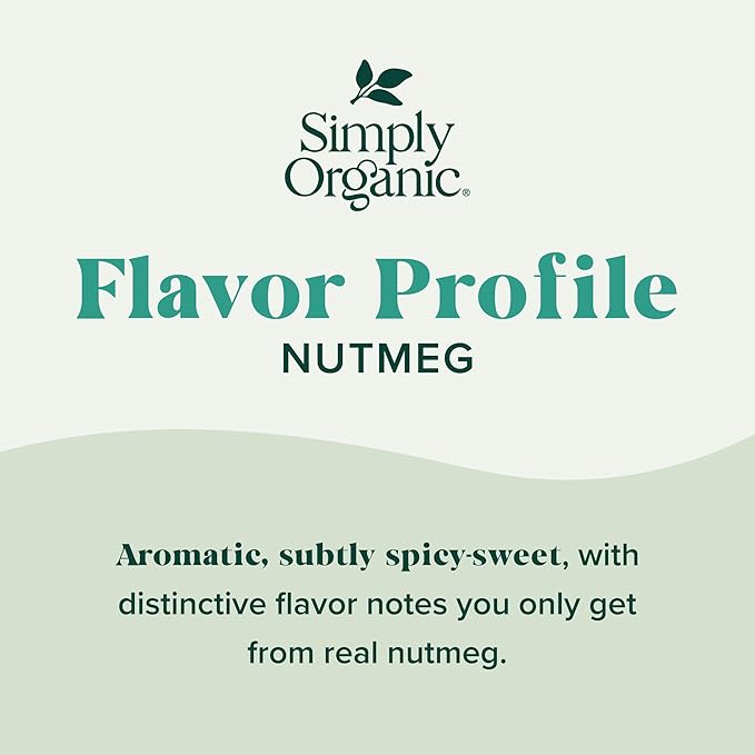 Simply Organic Pure Ground Nutmeg, 2.3 Ounce Jar