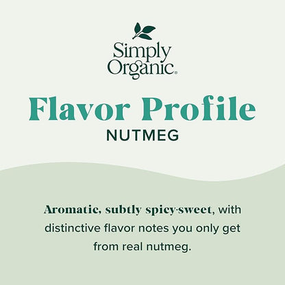 Simply Organic Pure Ground Nutmeg, 2.3 Ounce Jar