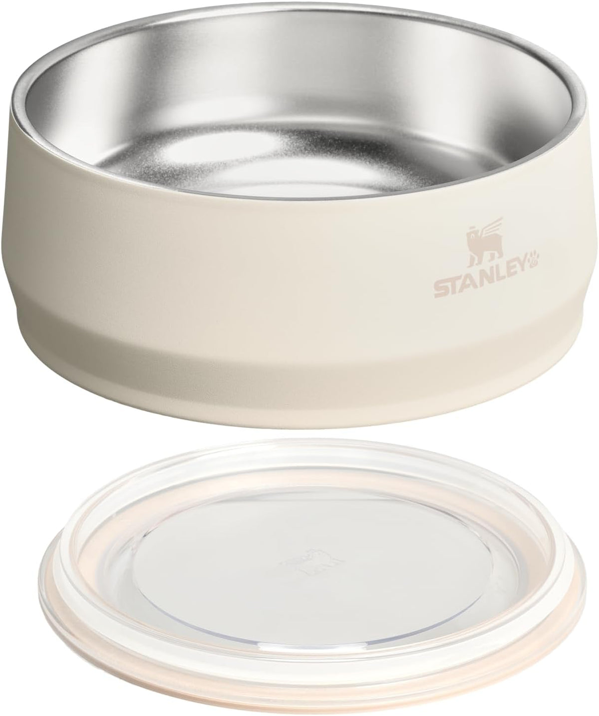 STANLEY Pet Bowl | 3-Cup (24 oz) Insulated Stainless Steel Dog & Cat Bowl | Splash-Resistant Lid | Dishwasher Safe | BPA-Free | Cream