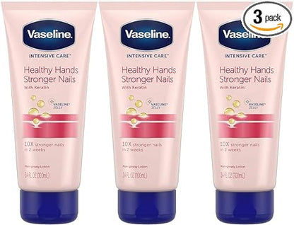 Vaseline Intensive Care Healthy Hand Stronger Nails Lotion, 3.4 Fl Ounce (Pack of 3)