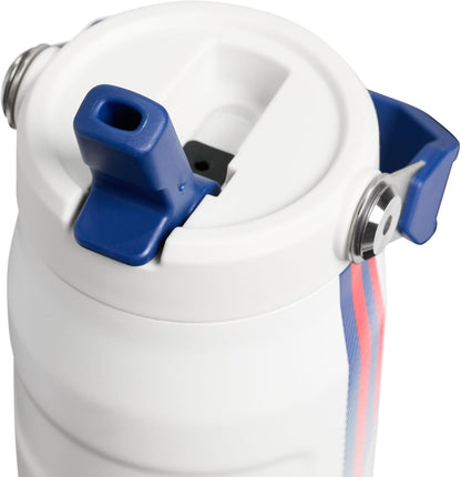 STANLEY IceFlow Flip Straw 2.0 Bottle, 24 oz, Team White Dark Blue