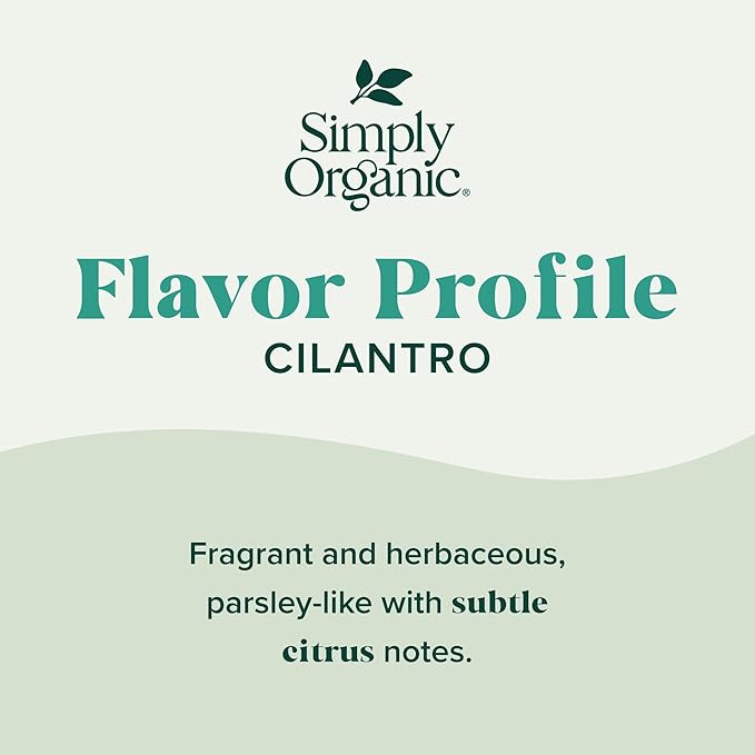 Simply Organic Cilantro Leaf, Certified Organic, Kosher | 0.78 Ounce (Pack of 1)